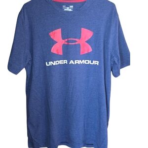 Under Armour Blue and Red Short Sleeve Tee